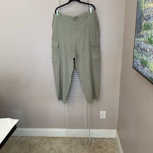 Zara Olive-Sage Wide Leg Cargo Pants